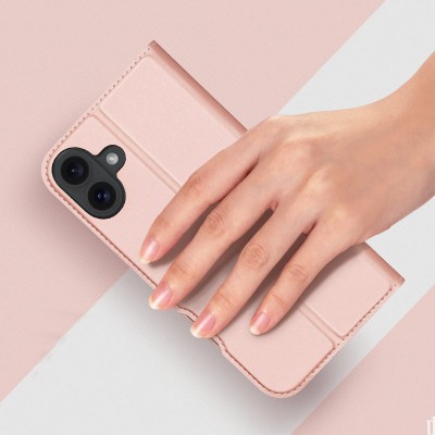 Чохол-книжка Dux Ducis з кишенею для візиток для Apple iPhone 16 (6.1") Rose Gold Чохол-книжка Dux Ducis з кишенею для візиток для Apple iPhone 16 (6.1") Rose Gold