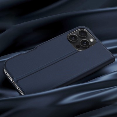 Чохол-книжка Dux Ducis з кишенею для візиток для Apple iPhone 16 Pro (6.3") Синій