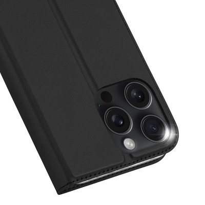 Чохол-книжка Dux Ducis з кишенею для візиток для Apple iPhone 16 Pro (6.3") Чорний Чохол-книжка Dux Ducis з кишенею для візиток для Apple iPhone 16 Pro (6.3") Чорний