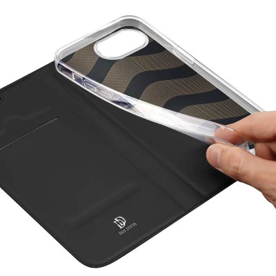Чохол-книжка Dux Ducis з кишенею для візиток для Apple iPhone 16e (6.1") Чорний