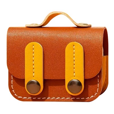 Шкіряний футляр Briefcase для навушників AirPods 3 Brown / Yellow Шкіряний футляр Briefcase для навушників AirPods 3 Brown / Yellow