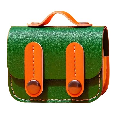 Шкіряний футляр Briefcase для навушників AirPods Pro 2 / Pro Green / Orange Шкіряний футляр Briefcase для навушників AirPods Pro 2 / Pro Green / Orange
