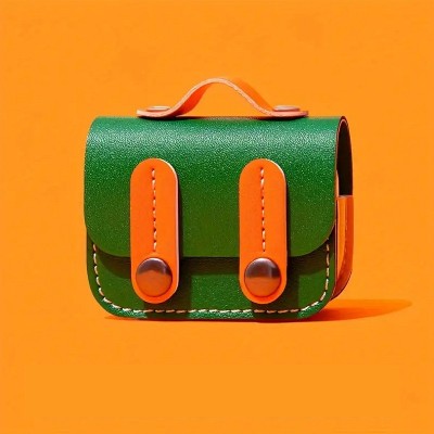 Шкіряний футляр Briefcase для навушників AirPods Pro 2 / Pro Green / Orange Шкіряний футляр Briefcase для навушників AirPods Pro 2 / Pro Green / Orange