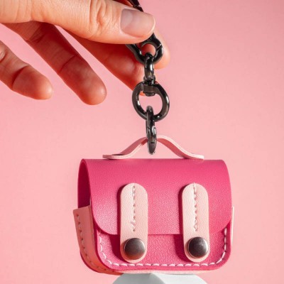 Шкіряний футляр Briefcase для навушників AirPods Pro 2 / Pro Pink