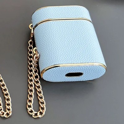 Шкіряний футляр Suitcase для навушників AirPods 1/2 Blue