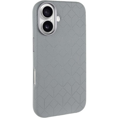 Шкіряний чохол Carved with MagSafe для Apple iPhone 16 (6.1") Grey