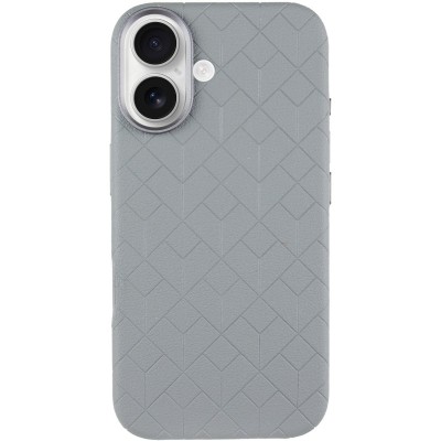 Шкіряний чохол Carved with MagSafe для Apple iPhone 16 (6.1") Grey