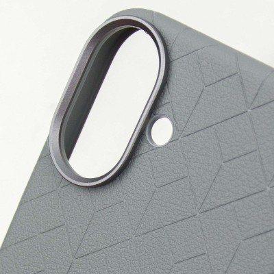 Шкіряний чохол Carved with MagSafe для Apple iPhone 16 (6.1") Grey