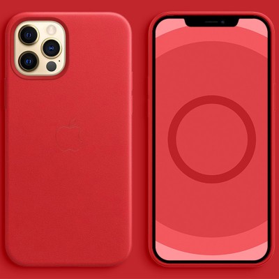 Шкіряний чохол Leather Case (AAA) with MagSafe and Animation для Apple iPhone 12 Pro / 12 (6.1") Red Шкіряний чохол Leather Case (AAA) with MagSafe and Animation для Apple iPhone 12 Pro / 12 (6.1") Red