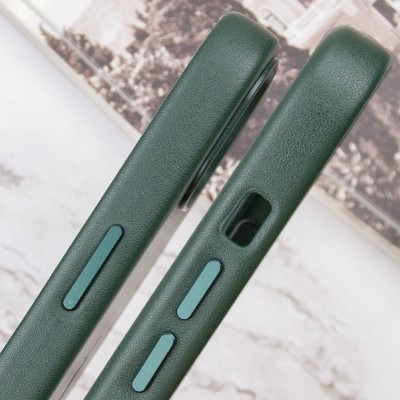 Шкіряний чохол Leather Case (AAA) with MagSafe and Animation для Apple iPhone 13 (6.1") Sequoia Green Шкіряний чохол Leather Case (AAA) with MagSafe and Animation для Apple iPhone 13 (6.1") Sequoia Green