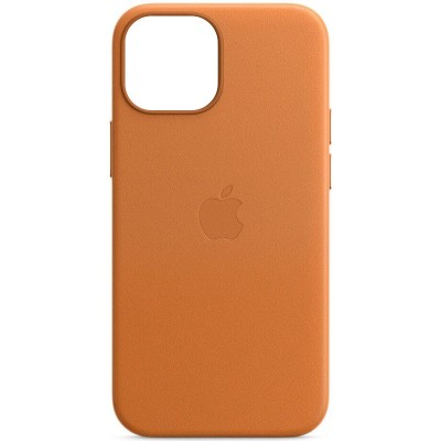 Шкіряний чохол Leather Case (AAA) with MagSafe and Animation для Apple iPhone 14 (6.1") Golden Brown