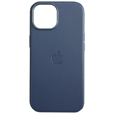 Шкіряний чохол Leather Case (AAA) with MagSafe and Animation для Apple iPhone 15 (6.1") Blue Шкіряний чохол Leather Case (AAA) with MagSafe and Animation для Apple iPhone 15 (6.1") Blue
