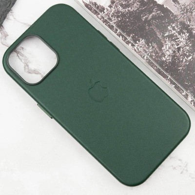 Шкіряний чохол Leather Case (AAA) with MagSafe and Animation для Apple iPhone 15 (6.1") Green Шкіряний чохол Leather Case (AAA) with MagSafe and Animation для Apple iPhone 15 (6.1") Green