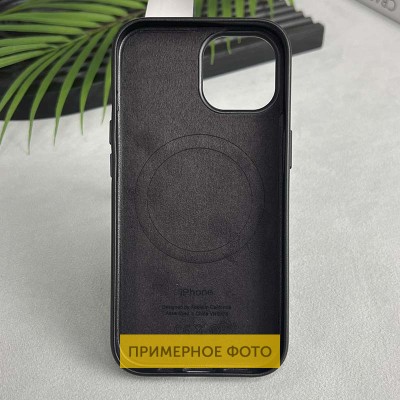 Шкіряний чохол Leather Case (AAA) with MagSafe and Animation для Apple iPhone 16 (6.1") Black