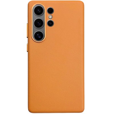 Шкіряний чохол Leather Case (AAA) для Samsung Galaxy S25 Ultra Orange