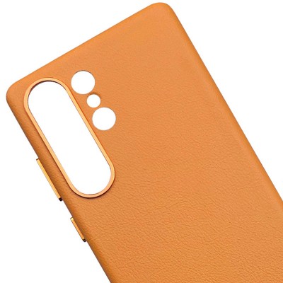 Шкіряний чохол Leather Case (AAA) для Samsung Galaxy S25 Ultra Orange