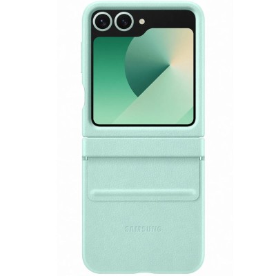 Шкіряний чохол Leather Case (AAA) для Samsung Galaxy Z Flip6 Turquoise Шкіряний чохол Leather Case (AAA) для Samsung Galaxy Z Flip6 Turquoise