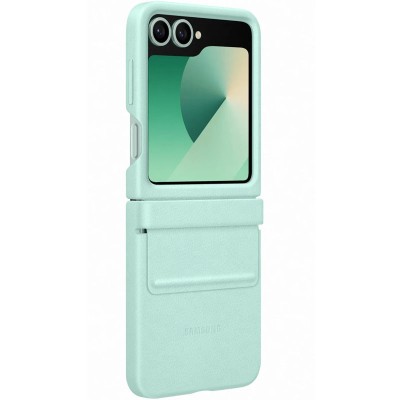 Шкіряний чохол Leather Case (AAA) для Samsung Galaxy Z Flip6 Turquoise Шкіряний чохол Leather Case (AAA) для Samsung Galaxy Z Flip6 Turquoise