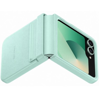 Шкіряний чохол Leather Case (AAA) для Samsung Galaxy Z Flip6 Turquoise Шкіряний чохол Leather Case (AAA) для Samsung Galaxy Z Flip6 Turquoise