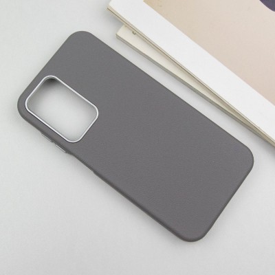 Шкіряний чохол Leather Case Metal Buttons для Samsung Galaxy A25 5G Titanium Gray