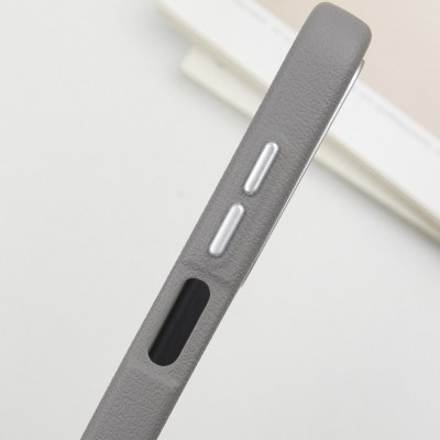 Шкіряний чохол Leather Case Metal Buttons для Samsung Galaxy A25 5G Titanium Gray