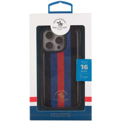 Шкіряний чохол Polo Santa Barbara Barton для Apple iPhone 16 Pro (6.3") Black / Navy