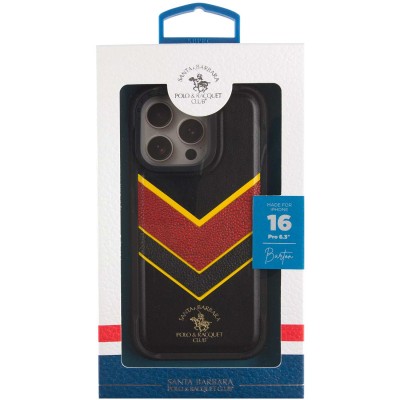 Шкіряний чохол Polo Santa Barbara Barton для Apple iPhone 16 Pro Max (6.9") Black / Yellow Шкіряний чохол Polo Santa Barbara Barton для Apple iPhone 16 Pro Max (6.9") Black / Yellow