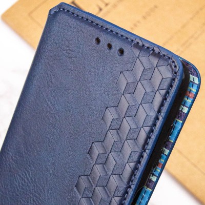 Шкіряний чохол книжка GETMAN Cubic (PU) для Realme 11 4G Синій Шкіряний чохол книжка GETMAN Cubic (PU) для Realme 11 4G Синій