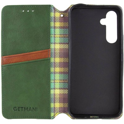 Шкіряний чохол книжка GETMAN Cubic (PU) для Samsung Galaxy A36 5G / A56 5G Зелений