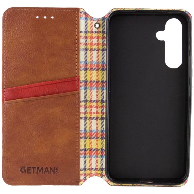 Шкіряний чохол книжка GETMAN Cubic (PU) для Samsung Galaxy M34 5G Коричневий