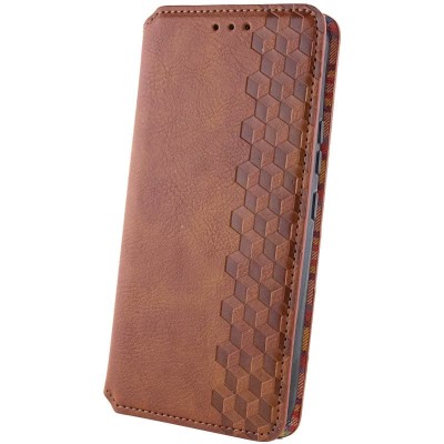 Шкіряний чохол книжка GETMAN Cubic (PU) для Samsung Galaxy S24+ Коричневий Шкіряний чохол книжка GETMAN Cubic (PU) для Samsung Galaxy S24+ Коричневий