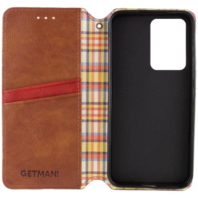 Шкіряний чохол книжка GETMAN Cubic (PU) для Samsung Galaxy S24+ Коричневий Шкіряний чохол книжка GETMAN Cubic (PU) для Samsung Galaxy S24+ Коричневий