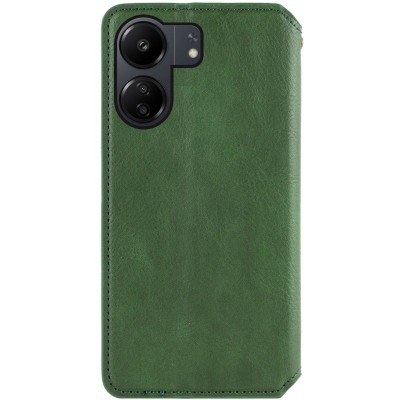 Шкіряний чохол книжка GETMAN Cubic (PU) для Xiaomi Redmi 13C / Poco C65 Зелений Шкіряний чохол книжка GETMAN Cubic (PU) для Xiaomi Redmi 13C / Poco C65 Зелений