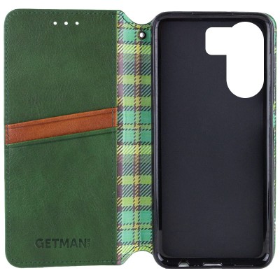 Шкіряний чохол книжка GETMAN Cubic (PU) для Xiaomi Redmi 13C / Poco C65 Зелений Шкіряний чохол книжка GETMAN Cubic (PU) для Xiaomi Redmi 13C / Poco C65 Зелений