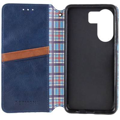 Шкіряний чохол книжка GETMAN Cubic (PU) для Xiaomi Redmi 13C / Poco C65 Синій Шкіряний чохол книжка GETMAN Cubic (PU) для Xiaomi Redmi 13C / Poco C65 Синій