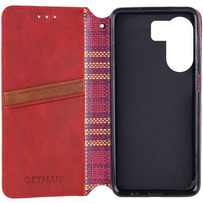 Шкіряний чохол книжка GETMAN Cubic (PU) для Xiaomi Redmi 13C / Poco C65 Червоний Шкіряний чохол книжка GETMAN Cubic (PU) для Xiaomi Redmi 13C / Poco C65 Червоний