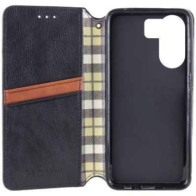 Шкіряний чохол книжка GETMAN Cubic (PU) для Xiaomi Redmi 13C / Poco C65 Чорний