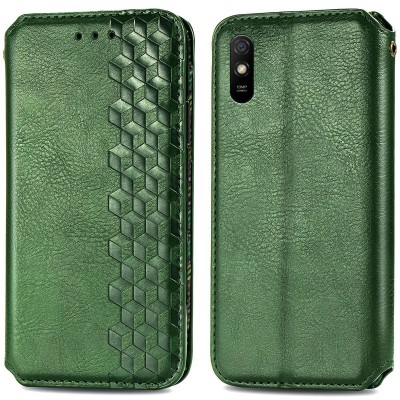 Шкіряний чохол книжка GETMAN Cubic (PU) для Xiaomi Redmi 9A Зелений Шкіряний чохол книжка GETMAN Cubic (PU) для Xiaomi Redmi 9A Зелений