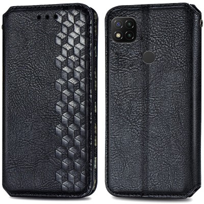 Шкіряний чохол книжка GETMAN Cubic (PU) для Xiaomi Redmi 9C Чорний