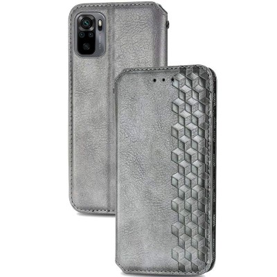 Шкіряний чохол книжка GETMAN Cubic (PU) для Xiaomi Redmi Note 10 Pro / 10 Pro Max Сірий Шкіряний чохол книжка GETMAN Cubic (PU) для Xiaomi Redmi Note 10 Pro / 10 Pro Max Сірий