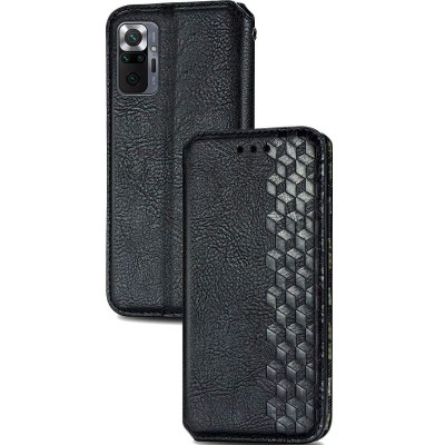 Шкіряний чохол книжка GETMAN Cubic (PU) для Xiaomi Redmi Note 10 Pro / 10 Pro Max Чорний Шкіряний чохол книжка GETMAN Cubic (PU) для Xiaomi Redmi Note 10 Pro / 10 Pro Max Чорний