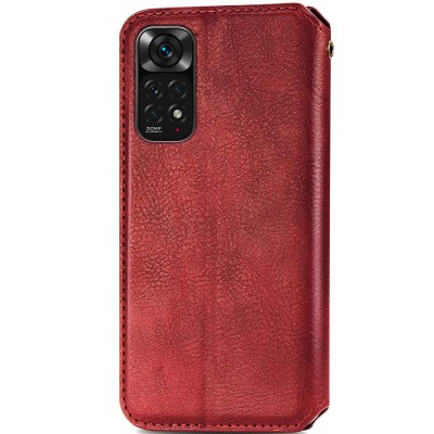 Шкіряний чохол книжка GETMAN Cubic (PU) для Xiaomi Redmi Note 11 (Global) / Note 11S Червоний