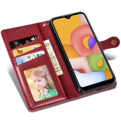 Шкіряний чохол книжка GETMAN Gallant (PU) для Samsung Galaxy A06 Червоний
