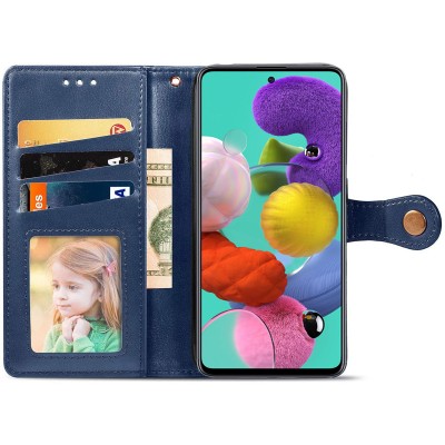 Шкіряний чохол книжка GETMAN Gallant (PU) для Samsung Galaxy A51 Синій Шкіряний чохол книжка GETMAN Gallant (PU) для Samsung Galaxy A51 Синій