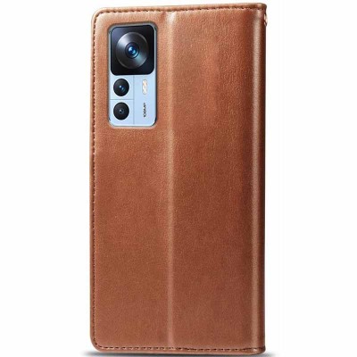 Шкіряний чохол книжка GETMAN Gallant (PU) для Xiaomi 12T / 12T Pro Коричневий Шкіряний чохол книжка GETMAN Gallant (PU) для Xiaomi 12T / 12T Pro Коричневий