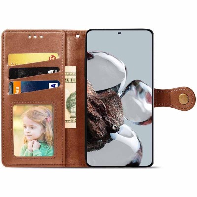 Шкіряний чохол книжка GETMAN Gallant (PU) для Xiaomi 12T / 12T Pro Коричневий Шкіряний чохол книжка GETMAN Gallant (PU) для Xiaomi 12T / 12T Pro Коричневий