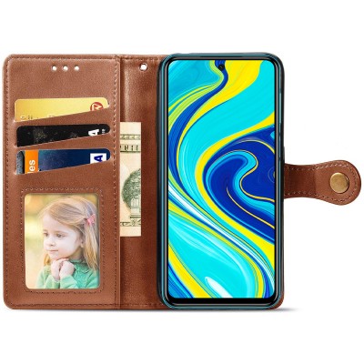 Шкіряний чохол книжка GETMAN Gallant (PU) для Xiaomi Redmi Note 9s / Note 9 Pro / Note 9 Pro Max Коричневий Шкіряний чохол книжка GETMAN Gallant (PU) для Xiaomi Redmi Note 9s / Note 9 Pro / Note 9 Pro Max Коричневий