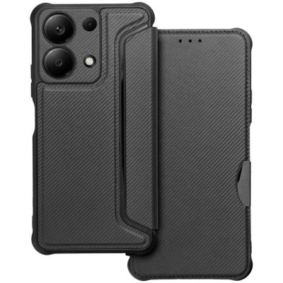 Шкіряний чохол книжка GETMAN Razor (PU) для Xiaomi Redmi Note 13 Pro 4G / Poco M6 Pro 4G Carbon