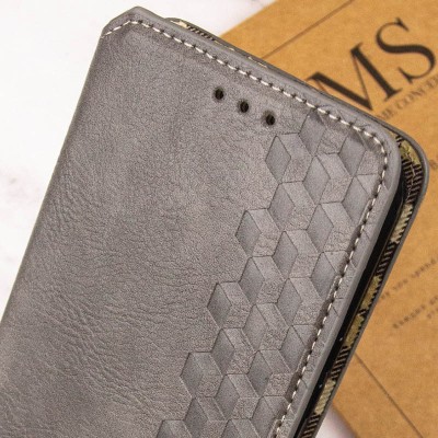 Шкіряний чохол-книжка GETMAN Cubic (PU) для Motorola Moto G15 4G Сірий Шкіряний чохол-книжка GETMAN Cubic (PU) для Motorola Moto G15 4G Сірий