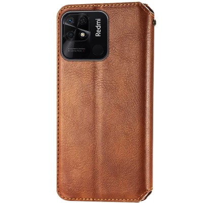 Шкіряний чохол-книжка GETMAN Cubic (PU) для Xiaomi Redmi 10A Коричневий Шкіряний чохол-книжка GETMAN Cubic (PU) для Xiaomi Redmi 10A Коричневий